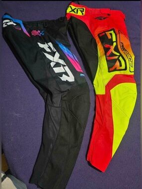 x2 FXR Men’s Dual-Color Motocross Pants - Black & High-Vis Red/Yellow